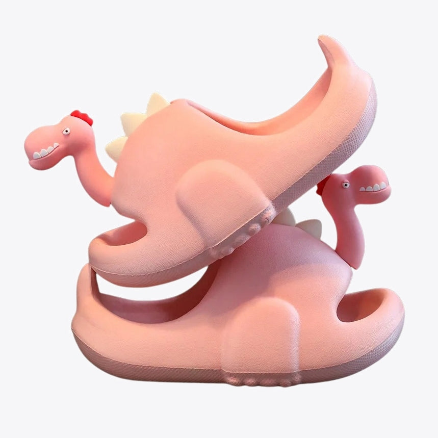 Pantoufle Dinosaure 3D Rose