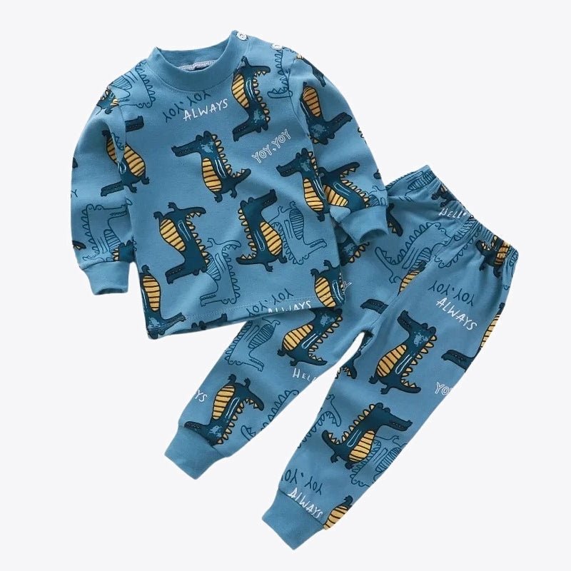 Pyjama Dinosaure Dessin Animé Bleu
